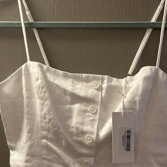 Reformation huckleberry white linen summer dress NWT size 8 - Picture 5 of 15